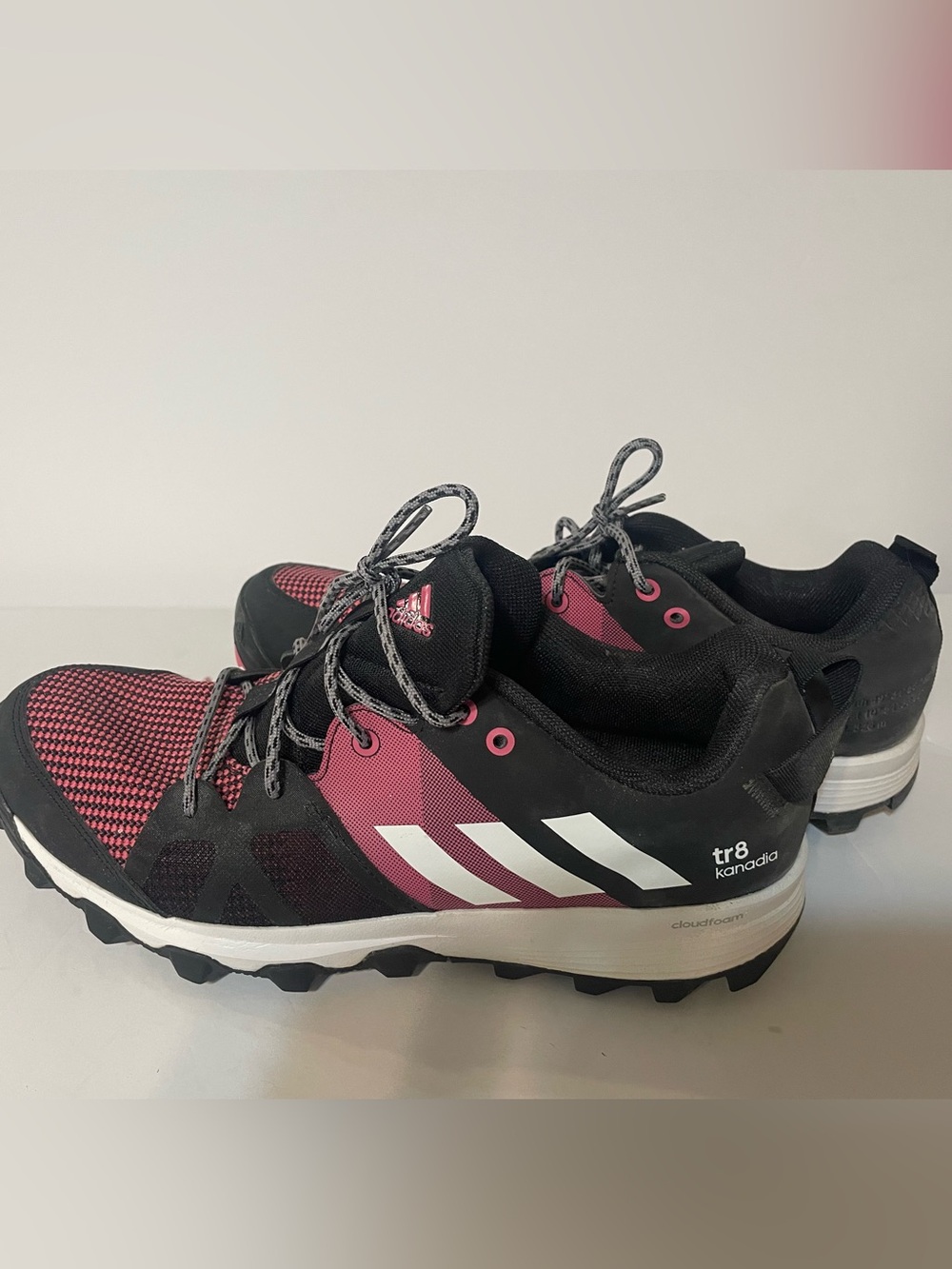 adidas Black and Pink Cloudfoam Trail Sneakers TR8 - Picture 2 of 7